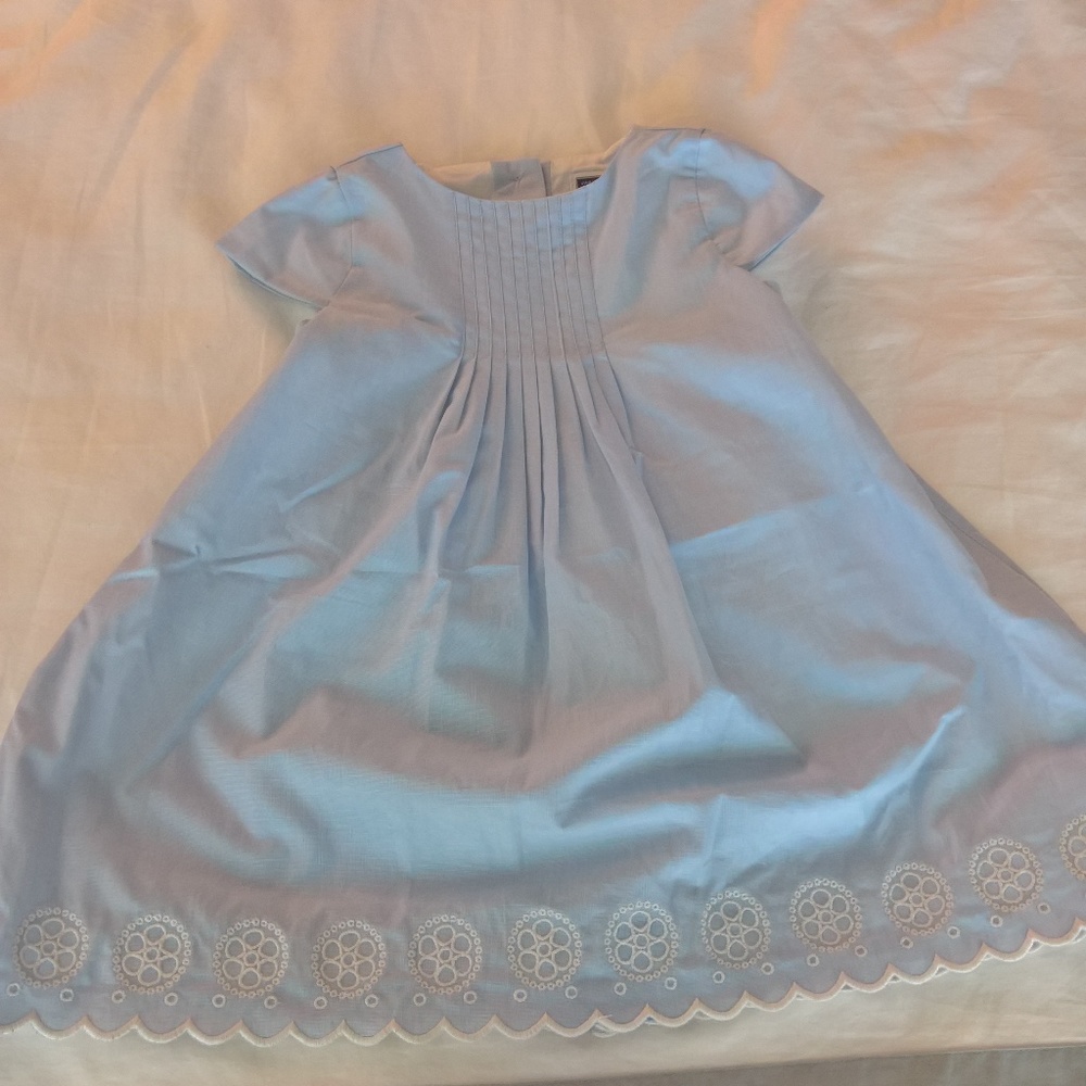 Janie & Jack Cotton Lined Baby Blue Dress